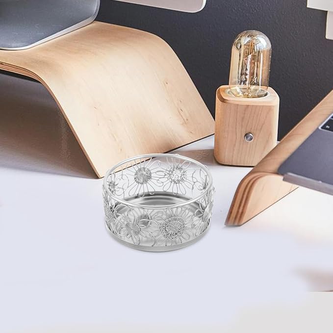 ABOOFAN Mini Metal Bucket Paper Clip Holder Round Desk Organizer for Office School Home Storage Compact 3.26X3.26X1.65In Smooth Finish