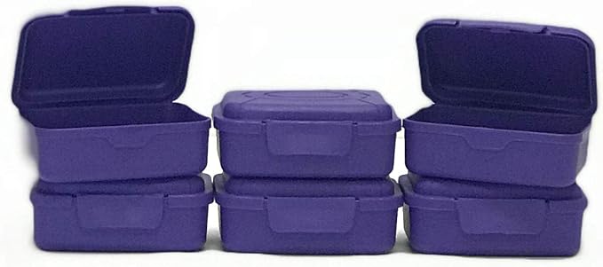 Mintra Home Utility Boxes - 150ml PURPLE - 6 Pack - (3.74inW x 2.83inD x 1.49inH) - great utility box, storage box for crafts and other small items