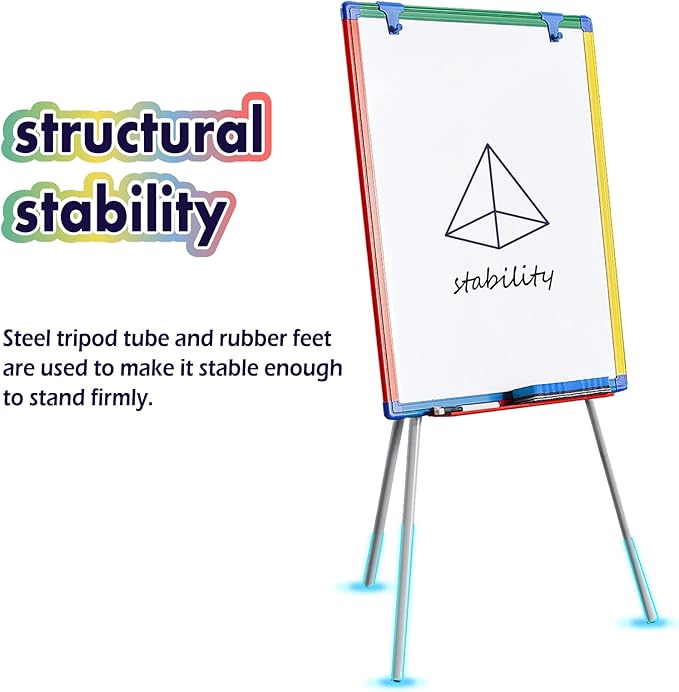 Magnetic Easel for Kids - Height Adjustable 36-63" Dry-Erase Board and Whiteboard - Perfect for Kids Art Activities 36x24 inch White Board Flipchart Board