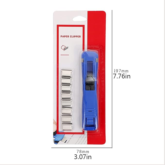 Liudan Stapler 1 Piece Portable Clam Clip Dispenser Hand Paper Clam Clip Stapler Dispenser Paper Clipper Metal Clips for School Office Stapler (Colour: Transparent White)