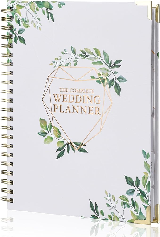 Wedding Planner Book and Organizer for Bride, Wedding Planning Binder with Tabs, Checklists, Countdown Calendar & Pocket, Engagement Unique Gifts for Couples, Bridal Wedding Planners Essentials
