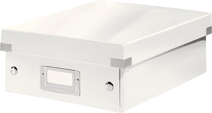 Leitz A5 Storage Box, Click and Store Range 60430001 - Small, White Organiser Box A5
