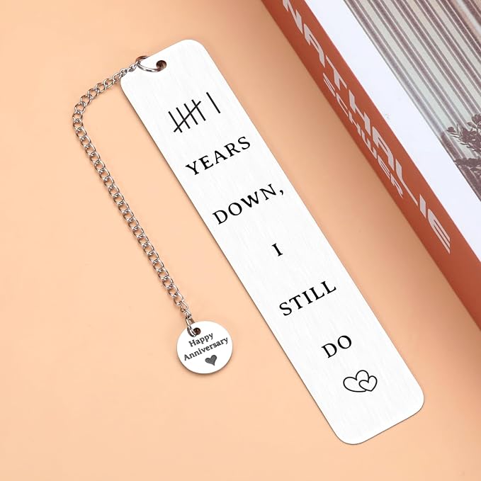 6 Year Anniversary Iron Gifts for Wife Husband, Iron Gifts for 6th Anniversary - Romantic Iron Anniversary Bookmark for Him Her, 6th Wedding Gifts for Her, 6 Month Anniversary GIF for Boyfriend