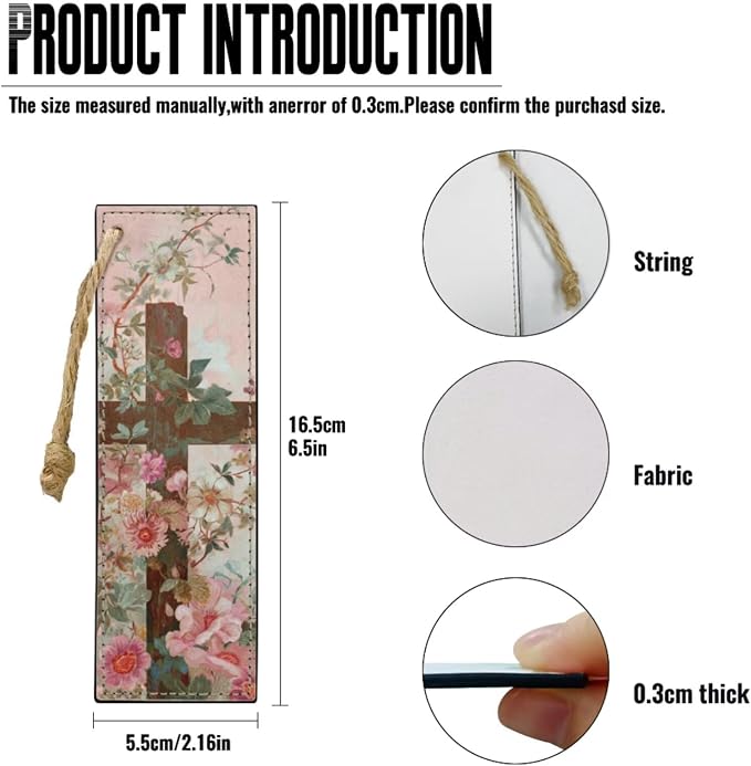Retro Style Flowers and Cross Bible Case with Bookmark Waterproof Bible Cover Case for Women Lightweight Bible Bag with Handle Pockets Church Book Bag