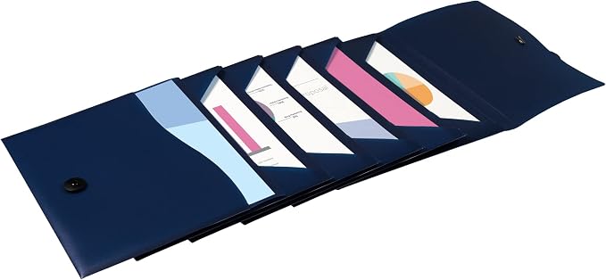 Avery Slide & View Expanding File Folder, 6 Pockets, Letter Size, 1 Navy Folder (73545)