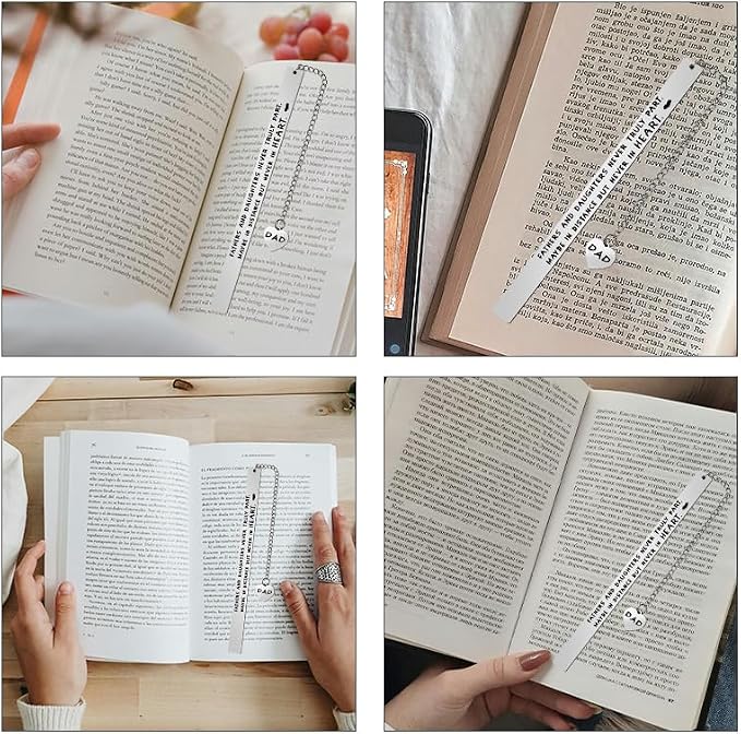 Dad Gifts Bookmark from Daughter Fathers Day Birthday Gifts for Dad Daddy Book Markers for Reading Men Retirement Gifts for Book Lovers Father