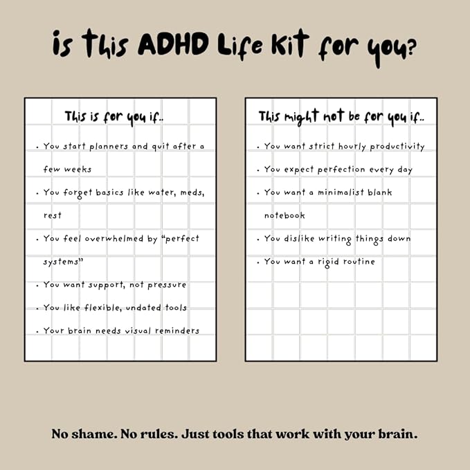 ADHD Planner for Adults – 90-Day All-in-One ADHD Life Kit & Neurodivergent Toolkit, Daily Planner with 35+ Support Tools, Brain Dump, Mood & Gratitude Tracking, Linen Cover, Gold Spiral, 256 Pages