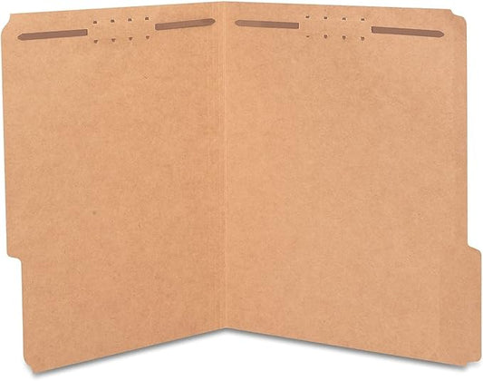 Staples Reinforced Fastener Folder, Letter Size, Kraft Pressboard, Durable Construction, 50/Box