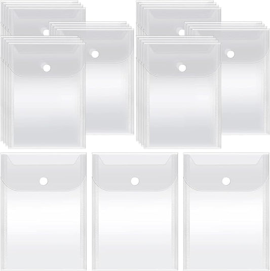Vmiapxo 40 Pack Stamp and Die Storage Pockets, Reusable Small Plastic Envelopes Waterproof Sticker Organizer Receipt Holder Photo Storage Folders (5" x 7")
