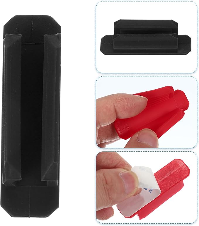 PATIKIL Pen Holder for Desk, 30 Pack Adhesive Pencil Holders Silicone Pencil Holder for Classroom Office Accessories Teacher Supplies, Black