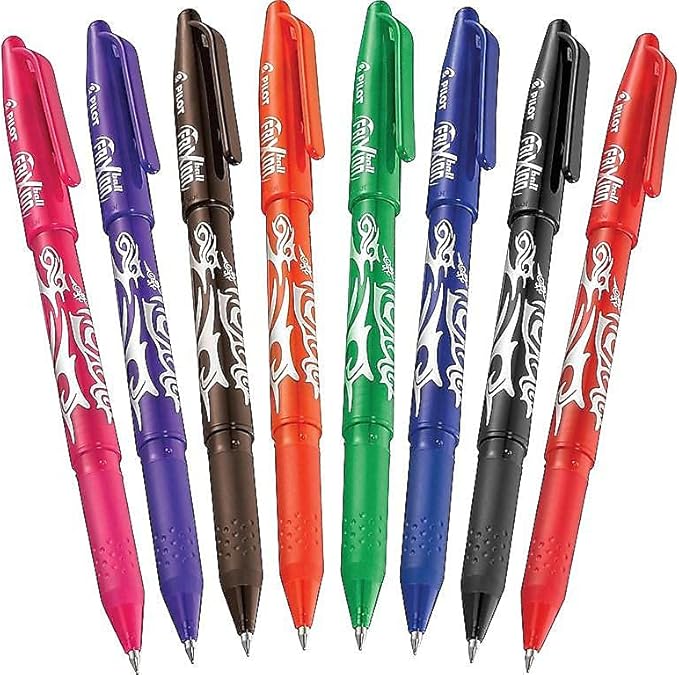 PILOT Pen 31569 FriXion Ball Erasable & Refillable Gel Ink Stick Pens, Fine Point, Assorted Color Inks, 8-Pack Pouch