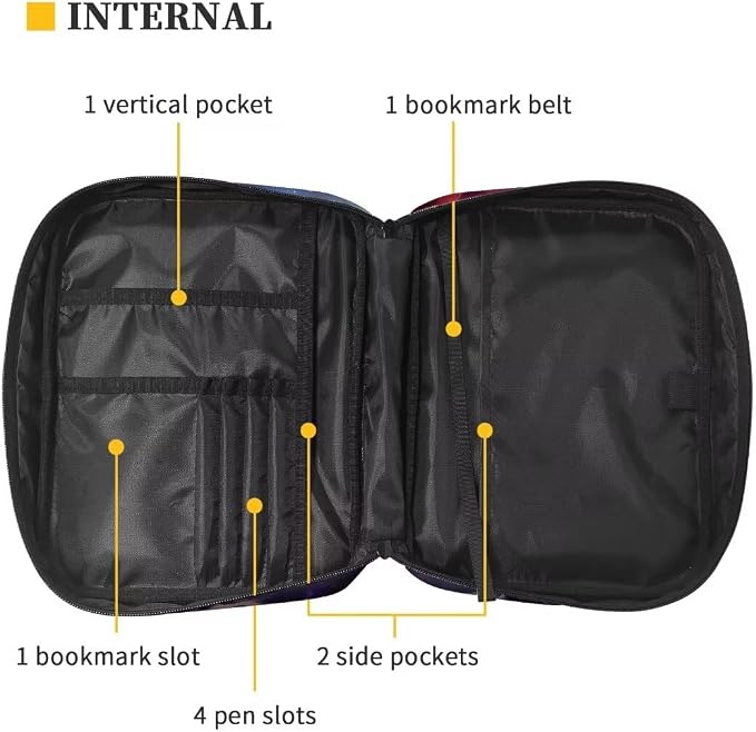 Coldinair Stellar Nebula Fir Soccer Bible Covers Bag for Kids Teen,Durable Carrying Book Case Church Bag Bible Holder with Handle and Zippered Pocket