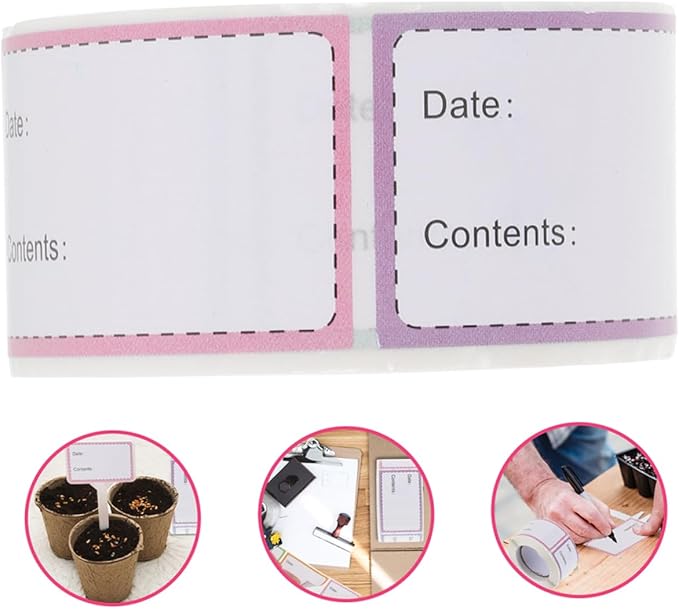 2 Rolls of Food Date Labels Stickers Removable for Freezer Storage Self-Adhesive for Jars Bottles Easy Peel Stick