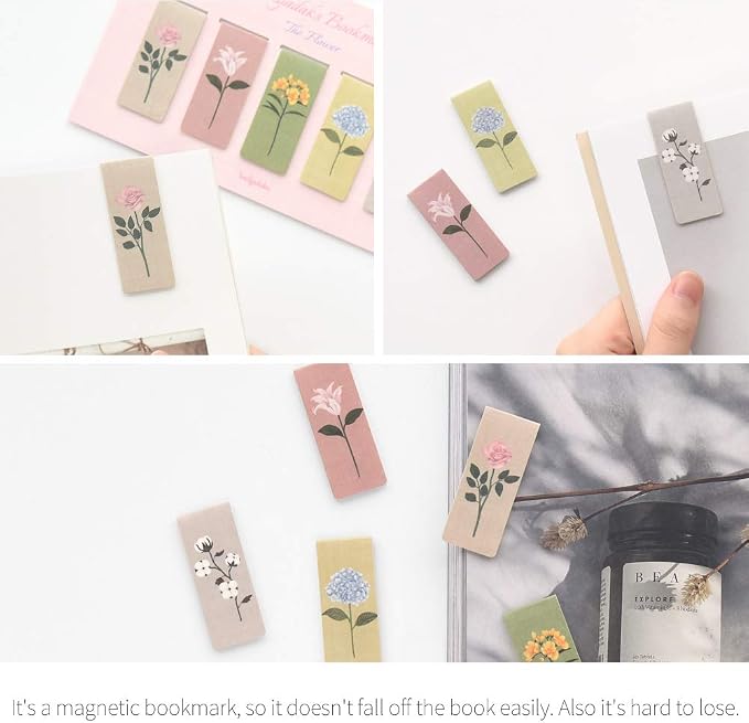 Monolike Magnetic Bookmarks The Flower ver.1 + ver.2, 10 Pieces