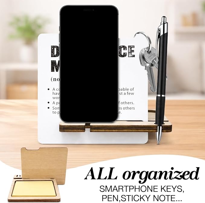 Difference Maker Appreciation Gifts for Teacher Coach Mentor Boss Leader Coworkers Employee Staff - Multi-functional Desk Organizer - Motivational Office Quote Wooden Sign for Office Desk Shelf Decor