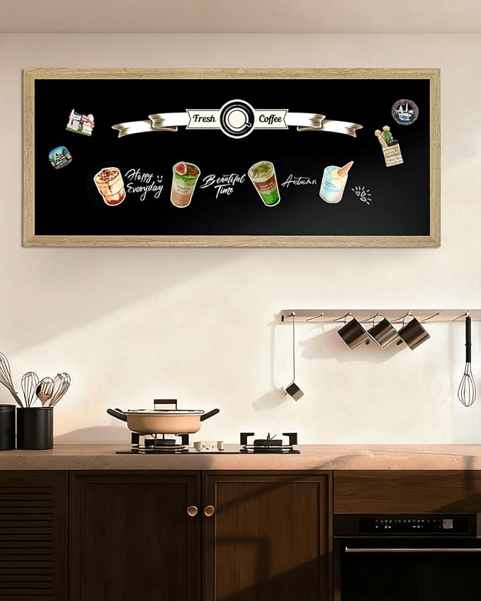 Magnetic Chalkboard for Wall, Long Chalk Board, Wall Hanging Menu for Restaurant, Food Truck, Kitchen, Chalk Board for Kitchen, Bar & Home Decor 19.7" x 47.2"(RB-50120)