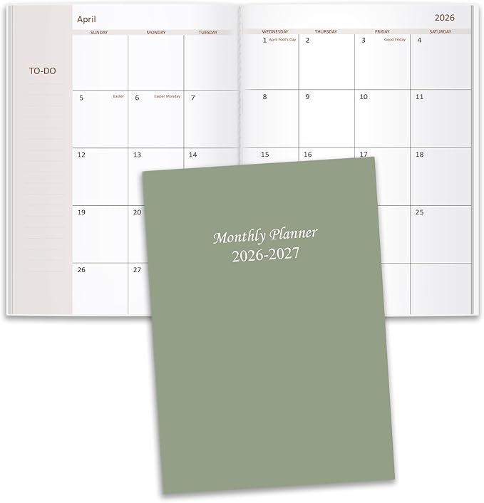 2026-2027 Monthly Planner - 15 Months Calendar from April 2026 - June 2027, Monthly Planner 2026-2027 Easy to Organize Your Daily Life, 7" x 10", Green