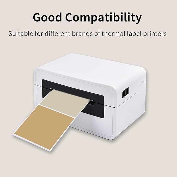 Square Thermal Labels Stickers 3"x3", Self-Adhesive Waterproof Square Direct Thermal Labels Stickers, Perforation Line Design- 300 Sheets/Autumn Colors