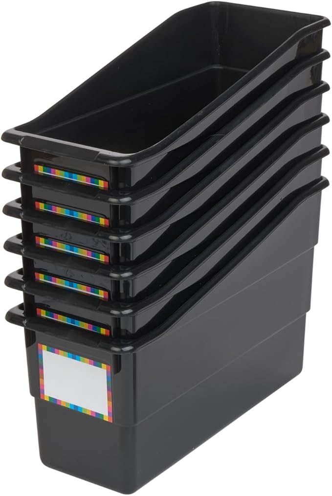 Really Good Stuff Durable Book & Binder Holders - 6 Pack - Black