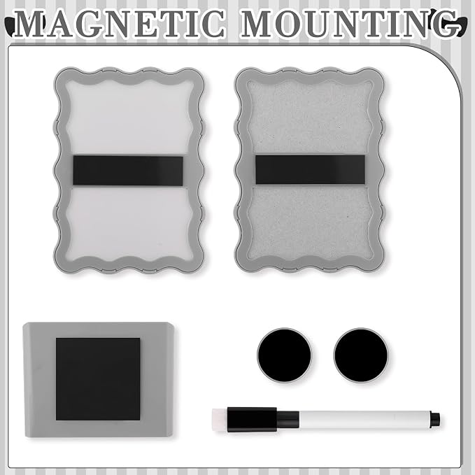 Jingmore Scalloped Magnetic Locker Accessories Kit Gray Back to School Essentials 6 Pieces Includes Whiteboard Mirror and Organizing Supplies Cute Locker Organizer Decoration for School