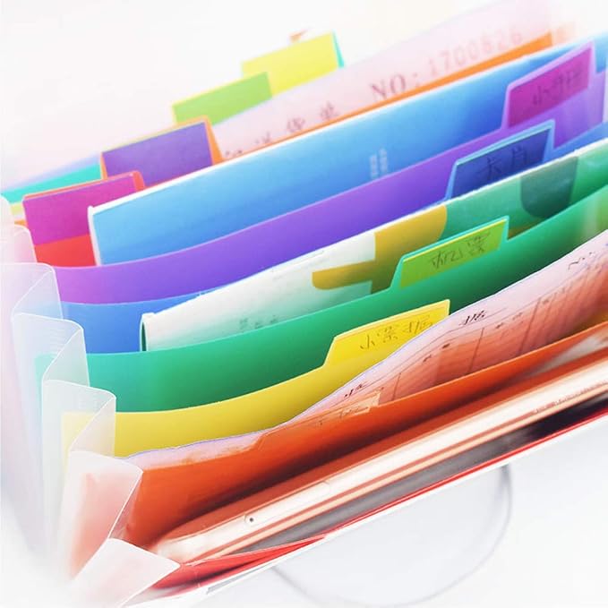 2 Pack Expanding File Folder,A6 Mini Accordion File Organizer,13 Pockets Rainbow Receipt Organizer Wellet for Monthly Bills,Cards,Check Coupons,Vouchers,Receipt Tax Item or Changes,Coupon Organizer