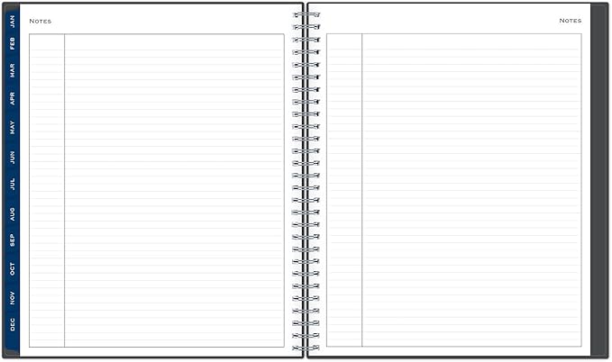 2026 Blue Sky Monthly Planner, 8" x 10", Passages/Charcoal Metallic, January to December, 100011