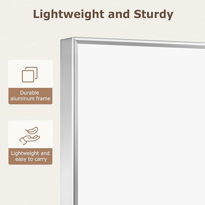 Small Dry Erase Whiteboard, 16 x 12 Inches Magnetic White Board for Students, Home, Office, School, Silver Aluminum Frame, 4 Magnets, 2 Markers