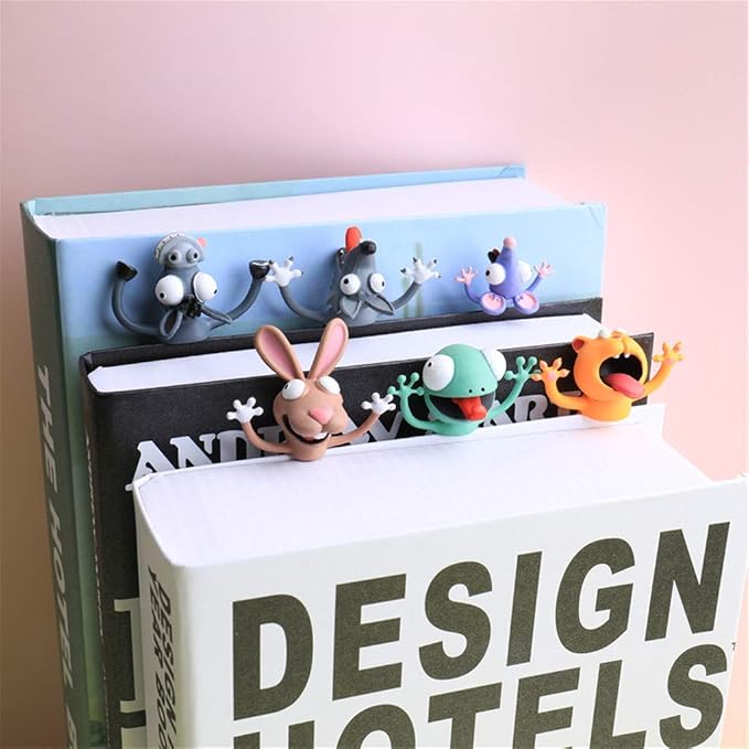 Cartoon Bookmarks, 3D Stereo Wacky Animal Book Mark, PVC Ouch Series, Funny Cute creatived Gifts (Dog)