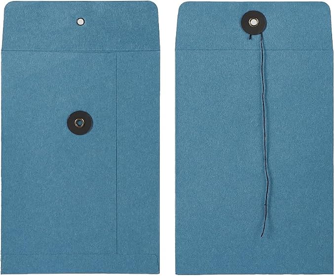10 Pcs Vintage Kraft Paper File Folder Thickened A5 Filing Envelope Project Photo Pockets Reusable Document Wallet Bag with String Tie Closure for Office Home