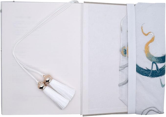 BLBMH 5.5x8.5 Fabric Bible Cover Non-Stretch | Built-in Bookmark | Handmade Washable Book Sleeve for Paperback Journal Privacy Reading Gift for Women - Kitsune