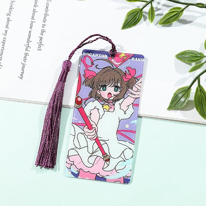 Anime Magic Cards Captor Sakura Bookmarks Set - Sweet Cartoon Cute Book Marks for Reading Women Men Anime Fans, Book Accessories Collection Decor Hangings Gifts (Acrylic Style 10)