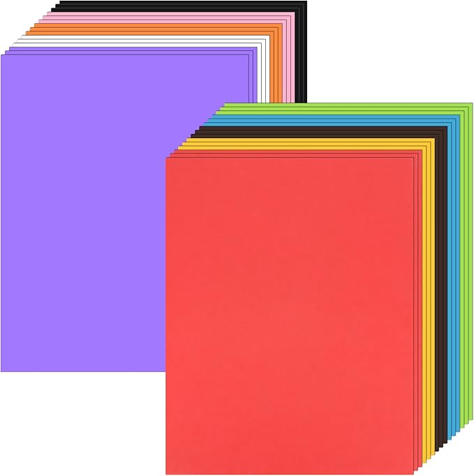 VOKOY 30 Pack Colored Poster Boards 11x14 Inch, Bulk Thick Posterboard Paper, Blank Graphic Display Vision Board for for Art DIY Crafts Drawing School Projects Presentations Exhibits Notices, 300gsm