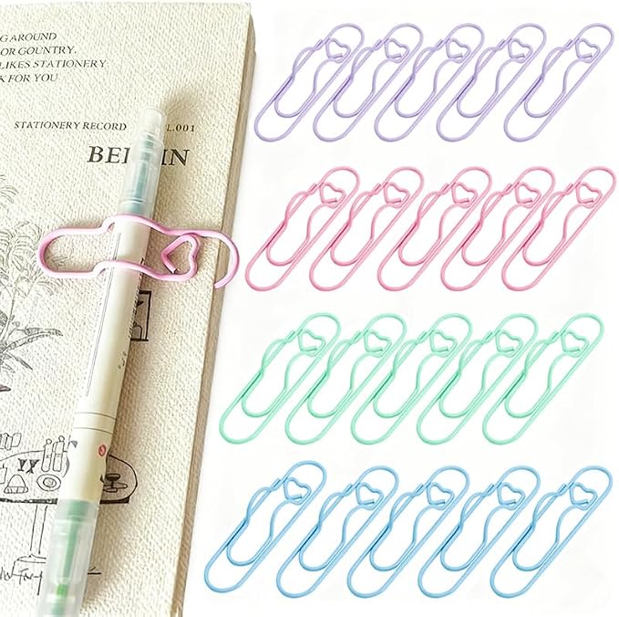 20pcs Pen Holders for Notebook, Teacher Gifts Macaron Pencil Holder Metal Journal Clip Pen Holders for Journal, Planner, Paperclip,Travelers Notebook Accessories