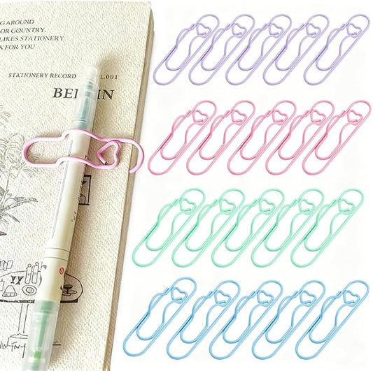 20pcs Pen Holders for Notebook, Teacher Gifts Macaron Pencil Holder Metal Journal Clip Pen Holders for Journal, Planner, Paperclip,Travelers Notebook Accessories