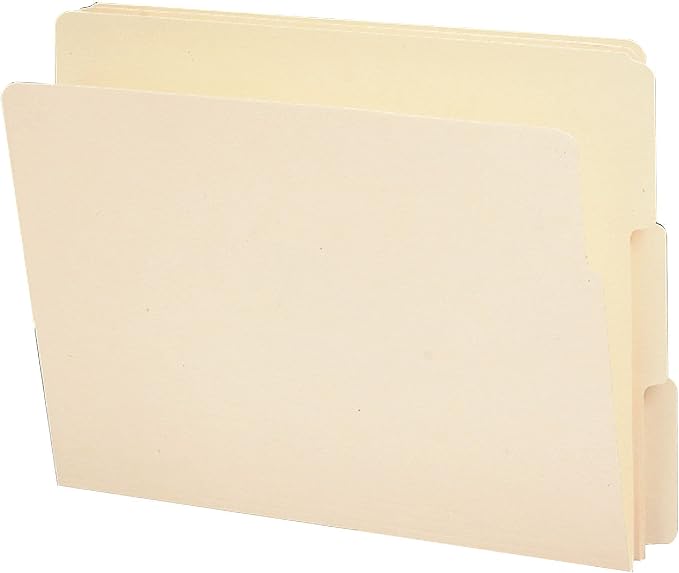 Smead End Tab File Folder, Shelf-Master Reinforced 1/3-Cut Tab, Letter Size, Manila, 100 per Box (24134)