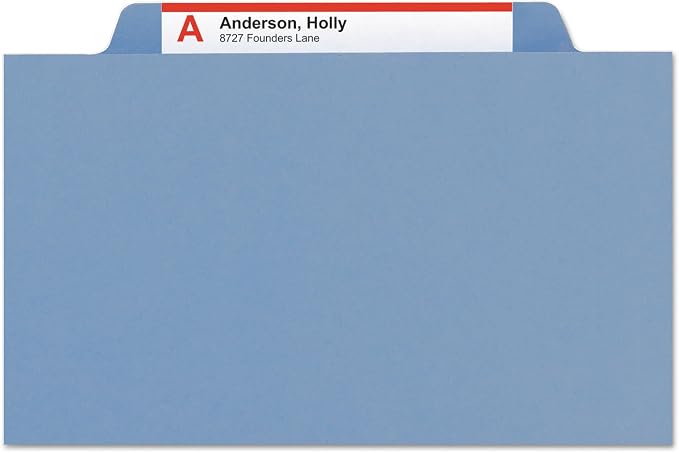 Smead Classification Folder with Prongs, 2 Dividers, 2" Fasteners, Letter Size, for Documents Organization, Durable File Organizer for Home, School or Office, Blue (14001)