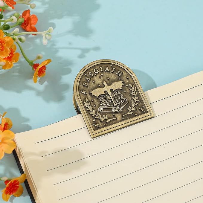 Vintage Fantasy Metal Bookmark Clip, Tree of Life/Rose/Flying Dragon Journal Clip,Traveler's Notebook Accessories, an Ideal Gift for Book Lovers and journaling Enthusiasts (Dragon Style B)