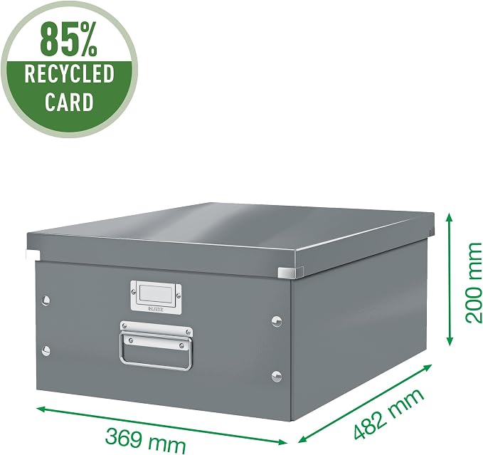 Leitz A5 Storage Box, Click and Store Range 60430001 - Small, White Storage Box A3