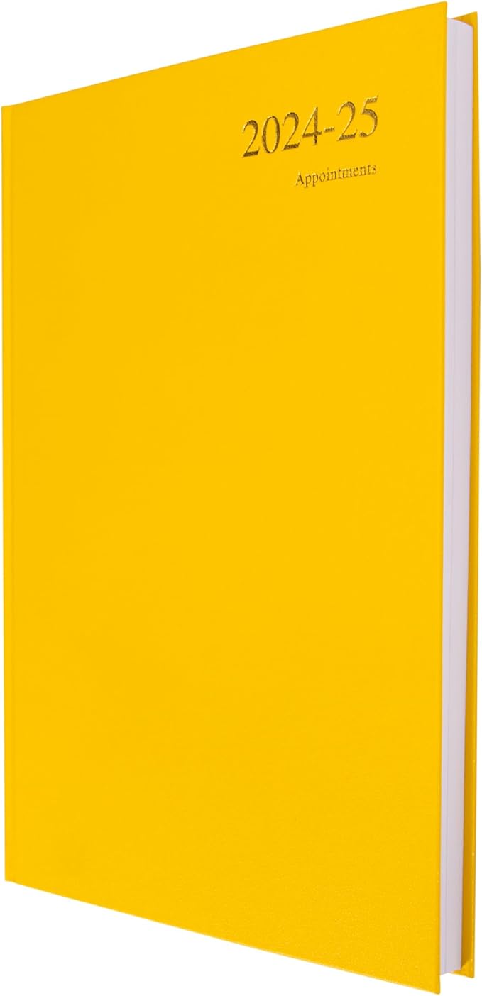 Collins Essential A4 Academic Year 2024-25 Day a Page Diary - Yellow - Mid Year Academic Planner for Students and Teachers - ESSA41M.45-2425 - July 2024 to July 2025