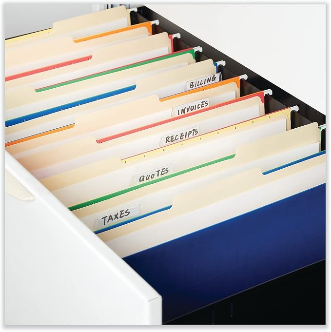 Universal 15123 File Folders, 1/3 Cut, One-Ply Top Tab, Third Position, Legal, Manila, 100/Box
