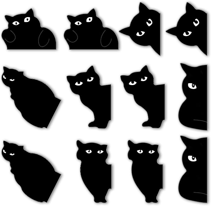 12 Pcs Magnetic Bookmarks, Black Cat Bookmarks for Women, Cute Cat Book Mark Clips Set, Magnetic Book Page Clips, Kawaii Bookmark for Women, Teachers, Students