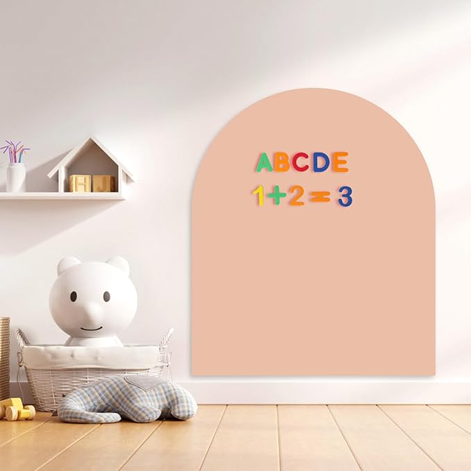 Magnetic Wall Decal 32 x 24In Arch Magnetic Chalkboard for Wall, Magnet Wall Drawing Learning for Playroom, School, Home (Light Pink