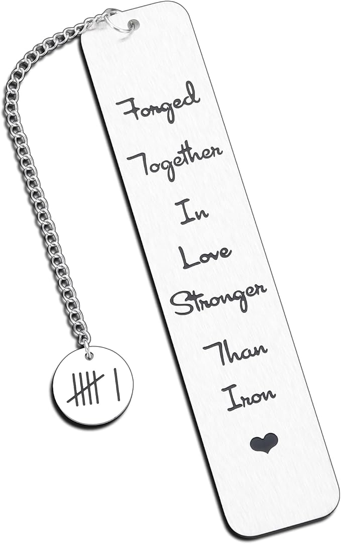 6th Anniversary Bookmark Gifts for Her & Him - Iron & Steel Gifts for Couples & Wedding