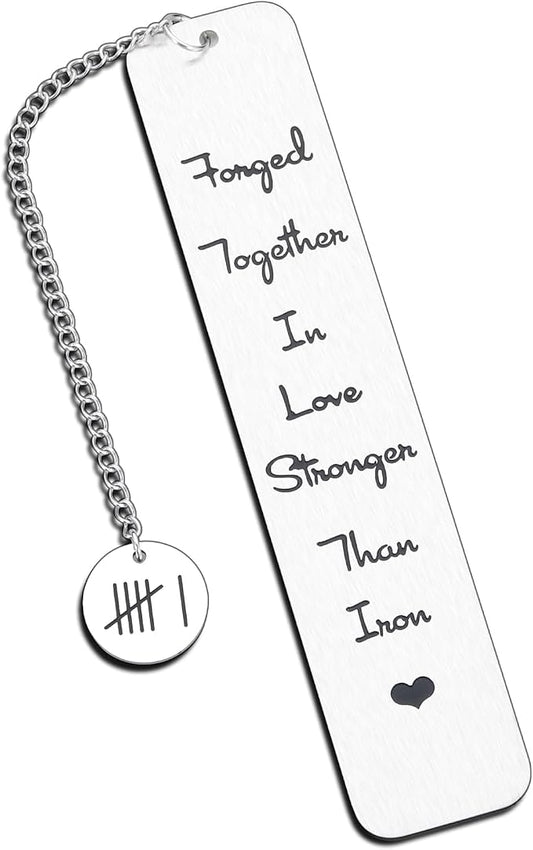 6th Anniversary Bookmark Gifts for Her & Him - Iron & Steel Gifts for Couples & Wedding