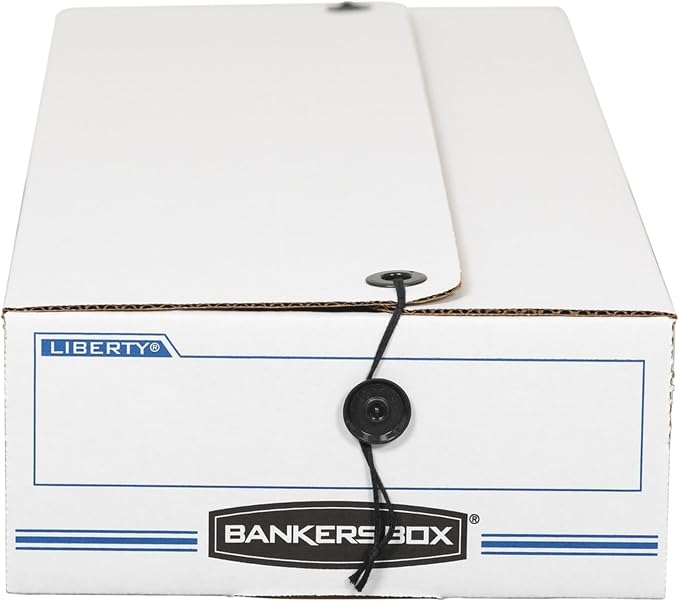 Bankers Box LIBERTY Check and Form Boxes, Standard Set-Up, String and Button, 9 x 14 1/4 x 4 Inches, Case of 12 (00009)