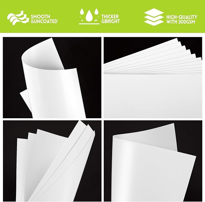 VOKOY 30 Pack White Poster Boards 11x14 Inch, Bulk Thick Posterboard Paper, Blank Graphic Display Vision Board for for Art DIY Crafts Drawing School Projects Presentations Exhibits Notices, 300gsm