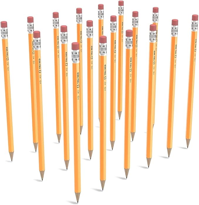 TRU RED Wooden Pencils, #2 Lead, Pre‑Sharpened, 72 Pack – Classroom‑Ready Writing Pencils for School & Office Use