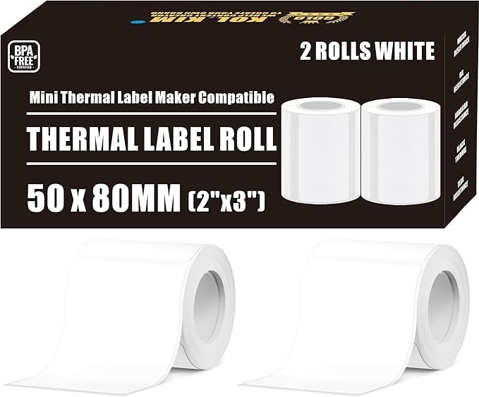2x3 M110 Thermal Labels for Phomemo Printer M110 Labels M220 M200 M120 M221 M102 Print Master Refill Ponek M100 for NADA Print N20 Label Refill for Clabel 221B 1.97''x3.15'' 50x80 mm