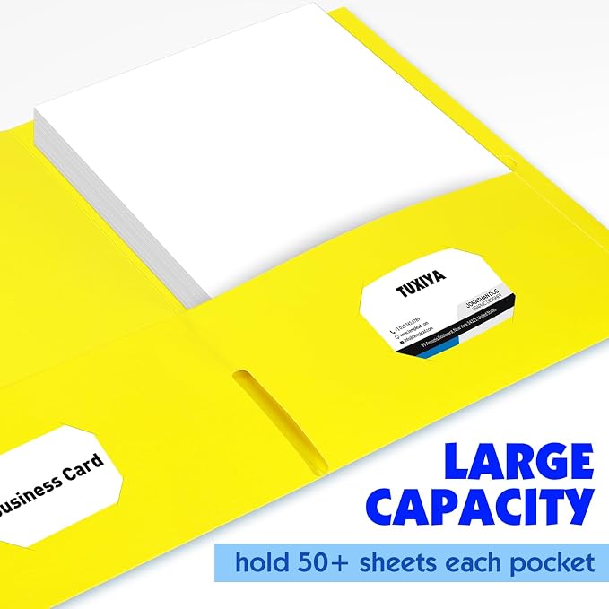 Two Pocket Folders, 110 Pack Paper Folders with Pockets, Assorted 10 Colors, Letter Size Paper Folder, Thick Textured Paper File Folders Bulk for School, Office, Business, Home