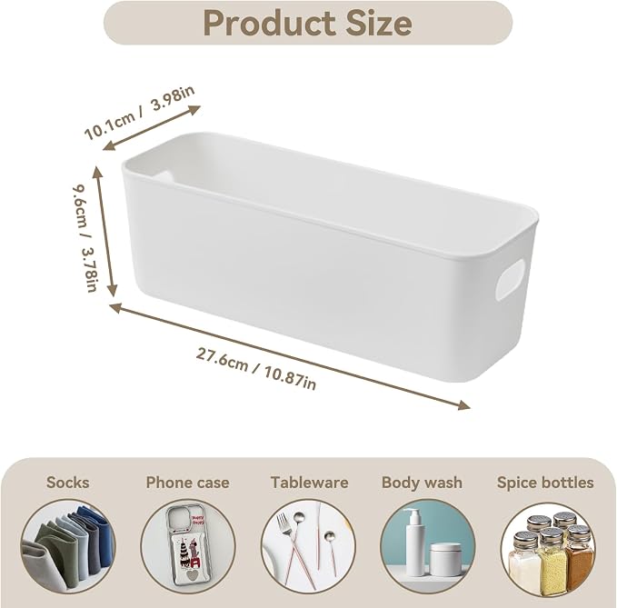 Cyrank Phone Case Organizer, White Phone Case Storage Box Storage Bins Holder Cell Box for Desk Cupboard Cabinet